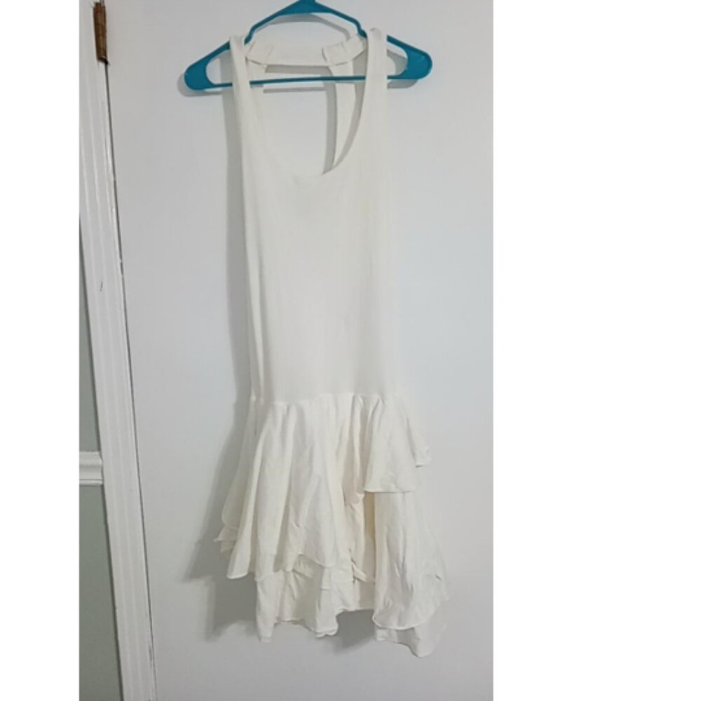 Ralph Lauren Black Label Cream Ruffled Tank Dress